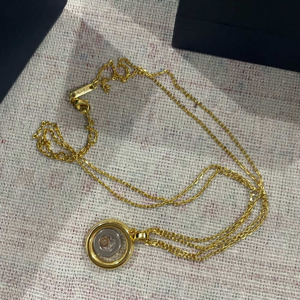 Chopard Gold and Crystal Circular Pendant Necklace - Picture 10 of 14